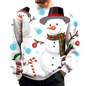 Nueva Sudadera Personalizada con Sublimación Estampada y Bordado para Navidad, Sudadera Personalizada para Hombre - Product Image 1