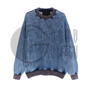 Sudadera Extra Grande con Lavado Vintage Personalizado, Cuello Redondo, Estilo Streetwear Unisex - Product Image 1