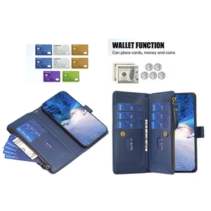 Bon marché Nouveau pour <span class=keywords><strong>Samsung</strong></span> <span class=keywords><strong>Galaxy</strong></span> <span class=keywords><strong>S22</strong></span> <span class=keywords><strong>Ultra</strong></span> 5G 9 fentes pour cartes Zipper Wallet Leather Flip Phone Case - Product Image 4
