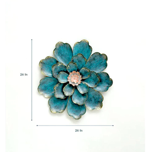 Arte de pared de flor azul oscuro, arte colgante de latón Ak - Product Image 3