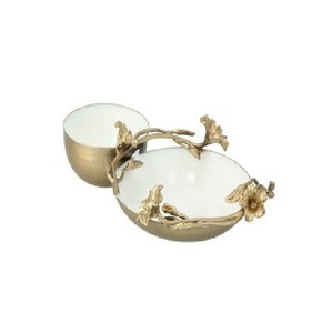 Cuenco para servir frutas con acabado brillante de alta calidad para decoración de mesa de boda, almacenamiento de frutas y alimentos, cuenco para servir de Metal de latón - Product Image 1