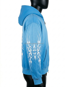 Sweat à capuche en molleton de coton de haute qualité pour homme, style streetwear, épais, hiver, 360g, respirant, séchage rapide, impression personnalisée - Product Image 3