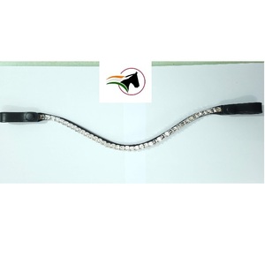 Bandeau de tête en cuir plat et fin, vide pour chaîne de tasses, avec bouton-pression sur boucle pour cristaux DIY, à dégagement rapide, équestre - Product Image 6