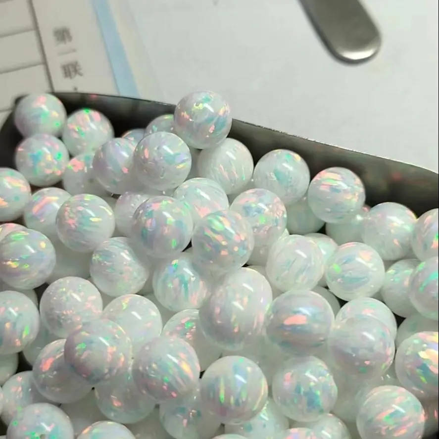 Factory wholesale Ball Shape Synthetic Opal Gemstone Colorful Design for Fashion Jewelry Ring IGI Certified