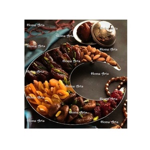 Juego de 2 bandejas de hierro blancas para servir dátiles y aperitivos, con forma redonda de calidad superior, bandeja para comida de Ramadán Mubarak - Product Image 5