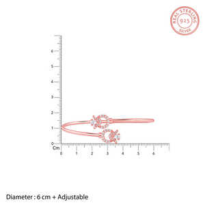 GIVA Jewellery Bracelet de manchette Tulipia en or rose Bracelets en cristal et bracelets élégants et luxueux - Product Image 5