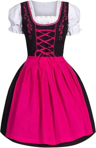 Robe midi dirndl écologique pour femmes en gros / Costume bavarois d'Oktoberfest pour femmes à taille naturelle - Product Image 5