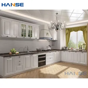Preço barato personalizado todos parede de madeira dura pendurado gabinete projetos pronto feito pequeno branco madeira maciça armários de cozinha definido para venda