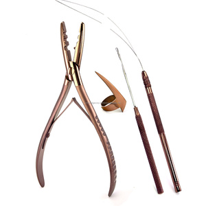Professional Hair <b>Extension</b> Micro <b>Beads</b> 2 Hole Crimping Plier Hair Pulling Needle Hook Hair <b>Extension</b> Tools Kit for Sale - Product Image 5