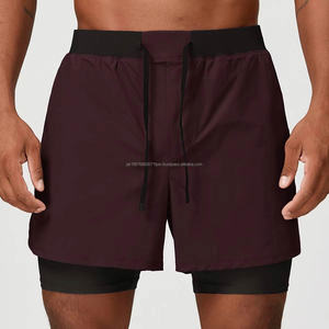 Shorts de sport pour hommes, entraînement, élastiques, séchage rapide, course à pied, fitness, double couche, basketball, gym - Product Image 4