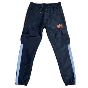 Pantalon coupe-vent en nylon pour homme, pantalon de survêtement léger, poches zippées, style cargo, fermeture éclair à la cheville, vêtements de sport, streetwear - Product Image 1