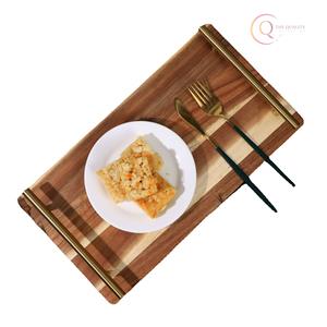 Designer Wooden <b>Serving</b> <b>Tray</b> with Polished Texture, Suitable for <b>Serving</b> <b>Food</b> and Enhancing Table Décor - Product Image 1