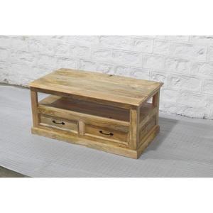 Châu Âu cổ điển phong cách rắn xoài gỗ mộc mạc <span class=keywords><strong>TV</strong></span> đứng với 2 ngăn kéo lưu trữ không gian kệ - Product Image 6