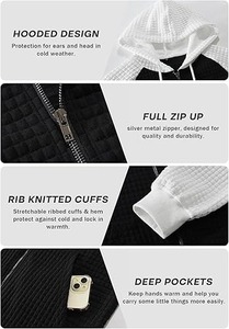 Básicos de algodón mezclado logotipo personalizado al por mayor cremallera en blanco ropa de hombre Sudadera con capucha abrigo Universal cremallera Sudadera con capucha - Product Image 6