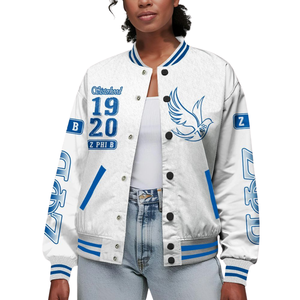 Zeta Phi Beta 1920 fondateurs ZPB bleu blanc Varsity Letterman veste sororité vie grecque Chenille Patch vêtements - Product Image 1