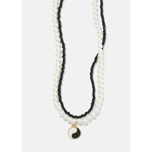 Collana Yin Yang a 2 Strati con Diamante Geometrico e Placcatura in Oro, Stile Vintage per Feste, Fidanzamenti e Regali - Product Image 4