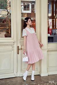 Good Choice Studded ruffle neck design V1215 Anti-Shrink Sweat-Absorbent Maternity Dress Casual Wear for Summer - Product Image 2