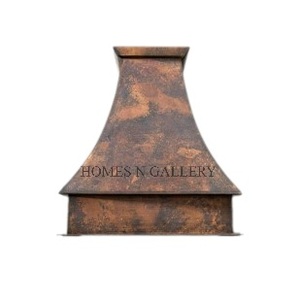 Campana de Chimenea Artesanal para Isla de Cocina, Montada en la Pared, con Tamaño y Acabado Personalizados, Estilo Tradicional Rústico - Product Image 5