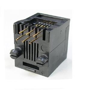 Conector hembra RJ45 modular vertical DIP 6PXC de 13,46 W con carcasa de nailon para comunicación de datos y contacto dorado, 1 unidad - Product Image 2