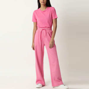 Nouvelle couleur grandes tailles femmes coupe régulière hiver plat avant évasé pantalon de survêtement de haute qualité écologique respirant - Product Image 3