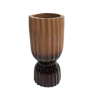 Vase à fleurs décoratif en métal pour la maison lot de 2 pots de fleurs en émail bicolore de petite taille pour table en vrac pour la maison - Product Image 5