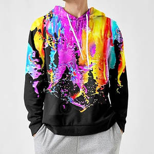 Sudadera con capucha de rizo largo grueso de invierno de alta calidad para hombre, sudadera con logotipo sólido impreso en 3D, diseño personalizado, sudadera XS teñida lisa - Product Image 3