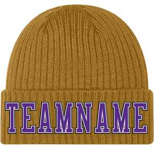 Lo último en gorros deportivos cómodos y ajustables con fuentes de varios estilos dorados y viejos personalizados con nombre de equipo y logotipo para hombre y mujer - Product Image 2