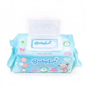 Lingettes humides pour bébé Uniquality, 100 unités, 15x20cm, sans alcool, douces, parfumées, texture tissu - Product Image 1
