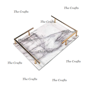 Plateau en marbre blanc de qualité exclusive pour servir des fruits plateau de service de taille personnalisée de forme ovale à bon prix - Product Image 4