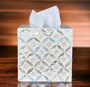 Boîte à mouchoirs en nacre de qualité supérieure, organisateur de luxe pour la maison et la voiture, décoration de table en véritable nacre - Product Image 4