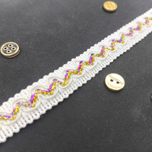 Dentelle en polyester blanche écologique de luxe vintage sexy de 1,5 cm de large avec motif Paisley Lurex pour vêtements et cadeaux - Product Image 1