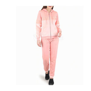 Conjunto de chándal personalizado con cremallera para mujer, pantalones de chándal deportivos para entrenamiento, Sudadera con capucha, chándal de dos piezas - Product Image 3