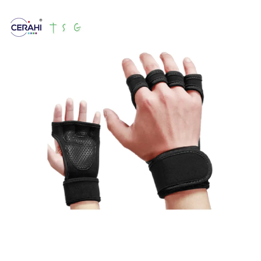 Cổ tay hỗ trợ màu đen Găng tay tập luyện với cổ tay bọc tập thể dục đào tạo chất lượng hàng đầu