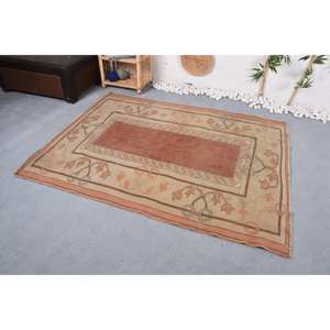 Clásico marrón Beige 5,1x6,4 pies Vintage alfombra turca Patchwork diseño lana Imitación Piel de conejo látex nuevo rectángulo pasillo cabecera - Product Image 2