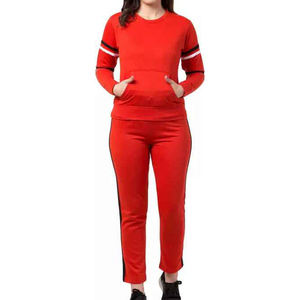 Women's Custom Logo 2-Piece Heavyweight Fitness Jogger Track Suits Solid Pattern Ladies Full Customization Tracksuit - Product Image 5
