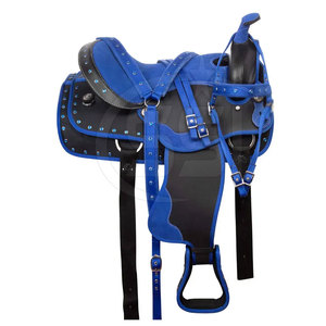 Elegante Silla de Montar para Doma con Material Duradero, Cuero Azul, Herrajes Bañados en Latón, Arco de Madera, Tamaño Personalizado, Cómoda - Product Image 6