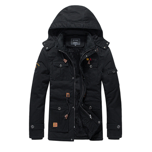 Vente en gros 5XL Veste d'hiver pour hommes à capuche en coton polaire réversible grande taille imperméable loisirs Cargo veste mode épaissie - Product Image 5