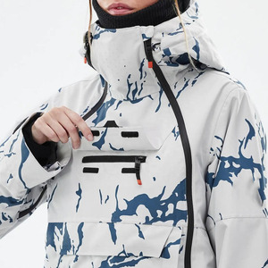 Chaqueta de esquí para hombre, impermeable, térmica, con cremallera, transpirable, para snowboard, con capucha, talla grande - Product Image 1