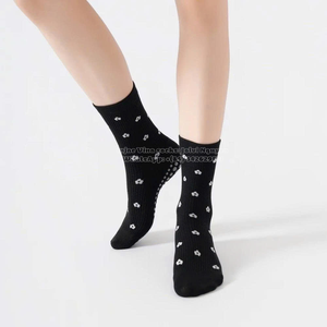 Heart Grip Crew Socks Anti <b>Slip</b> Cotton Stretch Breathable Cozy Yoga Pilates Fitness Trendy Indoor Workout Socks - Product Image 3