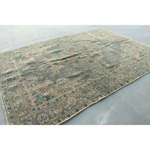 Alfombra de 6.6x9.5 pies, Alfombra Turca Vintage, Alfombra Azul Sólida - Product Image 3