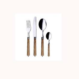 Vente en gros de couverts de luxe pour hôtels, couverts en métal argenterie de restaurant en acier inoxydable avec manche en bois - Product Image 1