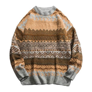 Suéter de Punto Personalizado para Hombre, 100% Algodón, Cuello Redondo, Estilo Urbano, Transpirable, Alta Calidad, Venta al Por Mayor - Product Image 1