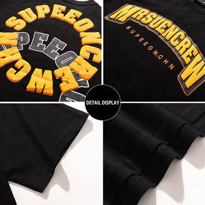 Venta caliente personalizado impreso Logo camiseta tendencia básica diferente color al por mayor fabricante Puff impresión camiseta - Product Image 2