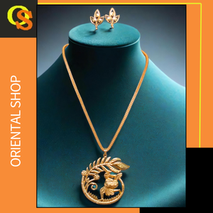 Nouvellement Arrivée Collier Boucles D'oreilles Ensemble avec 22Ct Plaqué Or Premium Design Collier Boucles D'oreilles Ensemble Pour Les Femmes Porter Des Bijoux - Product Image 2