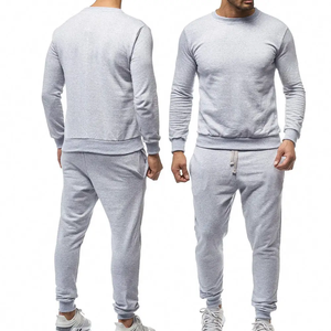 Conjunto de sudadera y pantalones cortos para correr de alta calidad para hombre 100% algodón sólido de gran tamaño redondo cuello redondo pulóver - Product Image 2