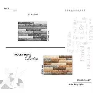 Diseño de ladrillo de piedra 3D 300x450mm Edificio exterior 12x18 Exterior de cerámica 30x45cm Azulejos de pared esmaltados de elevación brillante - Product Image 2