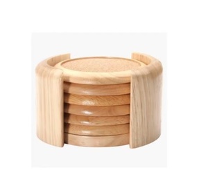 Sous-verre en bois carré de luxe en forme de bouton vintage, durable, DESIGN ÉLÉGANT pour le salon à un prix raisonnable, meilleure qualité - Product Image 3