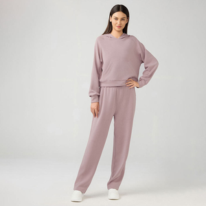 Ensembles de sweatshirts décontractés pour femmes automne hiver Sweatshirts à capuche vierges personnalisés pour femmes Ensemble pantalons de survêtement et sweat à capuche - Product Image 3