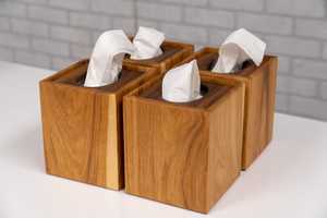Soporte de caja de pañuelos de madera de primera calidad 100% - Product Image 3