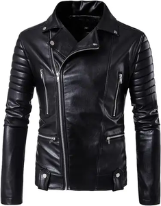 La mejor chaqueta informal de cuero auténtico Vintage para hombre, tela de alta calidad para traje de otoño, chaqueta de moda de motocicleta personalizable - Product Image 2